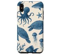 Tiburón ballena nadando en el mar del océano con diseño de arrecife Carcasa para iPhone XS Max