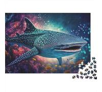 Tiburón Ballena natación Puzzle Mil Piezas para Toda La Familia Reto Mental Piezas Precisas Hecho En Europa Actividad Indoor Reciclable 52x38cm/1000pcs