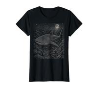 Tiburón Ballena Naturaleza Amante Cielo Estrellado Vintage Wildlife Gráfico Camiseta gráfica económica, Mujer, Negro, S