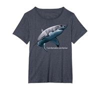 Tiburón Blanco, Nombre Carcharodon, Divertido Scuba Diver Tauch Camiseta, Mujer Tallas Grandes, Azul Jaspeado, 5XL Grande