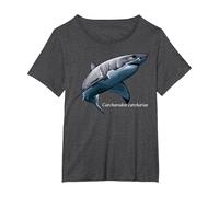 Tiburón Blanco, Nombre Carcharodon, Divertido Scuba Diver Tauch Camiseta, Mujer Tallas Grandes, Jaspeado Oscuro, 6XL Grande