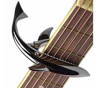 Tiburón cejilla, aleación de zinc tono Clip para acústica, Folk, guitarra eléctrica y ukelele, negro