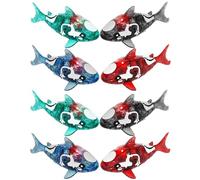 Tiburón de Juguete de baño con luz LED con Cola Realista, pez Nadador Brillante, Luces interactivas activadas por Agua, Robot Parpadeante, Peces electrónicos para Mascotas (8Pcs)