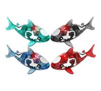 Tiburón de Juguete de baño con luz LED con Cola Realista, pez Nadador Brillante, Luces interactivas activadas por Agua, Robot Parpadeante, Peces electrónicos para Mascotas (4Pcs)