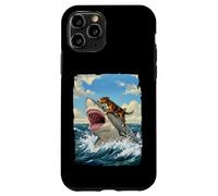 Tiburón de montar perro, divertido tiburón mordedor, tiburón y perro Carcasa para iPhone 11 Pro