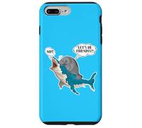 Tiburón Divertido & Manatí No se Necesitan Amigos Amantes de la Broma Solitaria Carcasa para iPhone 7 Plus/8 Plus
