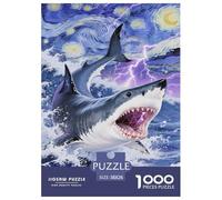 Tiburón Genial Puzzles 1000 Piezas Animal Marino Adultos Juego De Rompecabezas Decoración Educational Game Cumpleaños Relajación Y Sabiduría 38x26cm/1000pcs