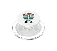 Tiburón Lindo Retro I Can't Imagine Life Without Coffee PopSockets PopGrip para MagSafe