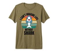 Tiburón Lindo Retro I Can't Imagine Life Without Shark Camiseta Premium