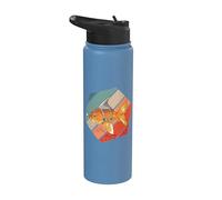 Tiburón Pez dorado Pez motivacional Sueña en grande Juguetón Stainless Steel Insulated Water Bottle