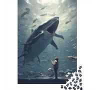 tiburón Puzzle De 1000 Trozos Papel Balena Mar Profundo Grueso Apasionados De Los Compatible con Tabla Horas De Entretenimiento Garantizadas 38x26cm/1000pcs