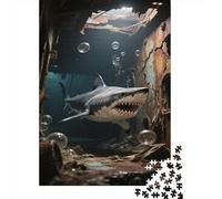 Tiburón Puzzles Imposible,desafío para Adultos Restos del naufragio de tangaruma Juego Educativo 1000 Piezas Obra De Arte De Juego De para Adultos Y Niños A Partir De 12 Años 1000pcs (75x50cm)