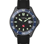 Tiburón - Reloj automático filipino para hombre, esfera negra, acero inoxidable, cristal mineral, marca Tiburón