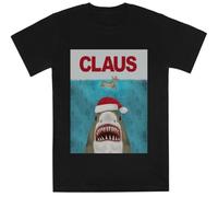 Tiburón Reno De Papá Noel Kids Black tee Camiseta De Manga Corta para Niños Kids Black tee Children Short Sleeve T-Shirt