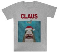Tiburón Reno De Papá Noel Kids Grey tee Camiseta De Manga Corta para Niños Kids Grey tee Children Short Sleeve T-Shirt