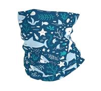 Tiburón Sonriente Animales Marinos Océano Peces Estrella De Mar Azul, Bandana, polaina para el cuello, cubierta suave para la cara, calentador de cuello, tubo, media mascarilla, bufanda, pasamontañas