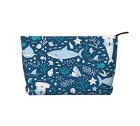 Tiburón Sonriente, Animales Marinos, Peces, Estrella de mar Azul,Neceser de Pana, Neceser de Maquillaje portátil, Neceser de Viaje