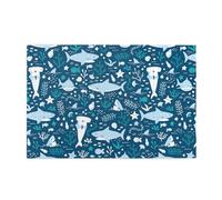 Tiburón Sonriente Animales Marinos Peces Estrella de mar Azul, Rompecabezas de 1000 Piezas, Rompecabezas de Madera para Toda la Familia, decoración de Pared para Adultos y Adolescentes.