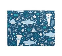 Tiburón Sonriente, Animales Marinos, Peces, Estrellas de mar, Azul, Rompecabezas de 500 Piezas para Adultos. Rompecabezas de Madera para Adultos Mayores.