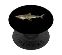 Tiburón Tigre Ilustración Amante De Los Tiburones PopSockets PopGrip Adhesivo