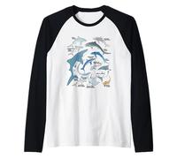 Tiburón tigre Tiburón azul tiburón mako tiburón ballena Camiseta Manga Raglan