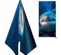 Tiburón Toalla Playa Grande 180X80cm, Azul Micro Fibra, Extra Grande & Suave, para Familia, Viaje, Piscina, Picnic, Camping, Yoga K-136