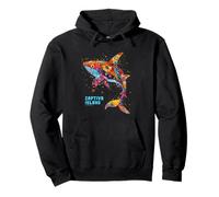 Tiburón Tribal Retro Retro de Captiva Island, Florida, Playa, Florida Sudadera con Capucha