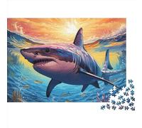 Tiburones Puzzles Imposible,desafío for Adults Tiburón soñador Juego Educativo 1000 Piezas Obra De Arte De Juego De para Adultos Y Niños Mayores De 12 Años 1000pcs (75x50cm)