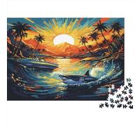 Tiburones Rompecabezas Imposible,desafío para Adultos Tiburón soñador Juego Educativo 1000 Piezas Obra De Arte De Juego De para Adultos Y Niños 1000pcs (75x50cm)