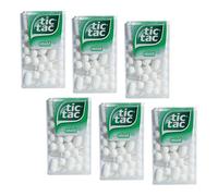 Tic Tac® | Tic Tac Menta | Grageas con sabor a menta | Caramelos Sabor Menta - 6 Caja (6 x 18 Gr)