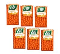 Tic Tac® | Tic Tac Naranja | Grageas con sabor a naranja | Caramelos Sabor Naranja - 6 Caja (6 x 18 Gr)