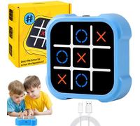 Tic Tac Toe Electrónico Tic-Tac-Toe Bolt Juego, Consola de Puzzle 3 en 1, Juegos de Mesa Juguetes Fidget Juegos de Mesa Juegos de Viaje Familiares para Educación 3+ Niños de Años (Azul)
