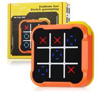 Tic-TAC Toe Electrónico, Tres en Raya Electronico, Consola de Juegos Viaje Portátil Tic-TAC Toe Portátil, Juego de Reacción y Cerebro para Niños y Adultos, Juego de Viaje Recargable