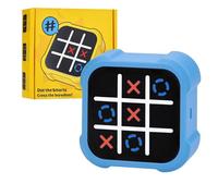 Tic TAC Toe Game, 3 en 1 Consola de Mano Juego de Puzzle, Juego de Fiesta Familiar para la Educación y El Crecimiento de la Memoria, Juegos de Viaje Portátil (Azul)