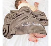 TICBIK Manta Bebe Personalizada Recien Nacido Bordadas Nombre,Carritos Mantas Y Sábanas Regalo Verano Algodon Personalizado Bebe