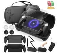TicEaik 14-in-1 Accessories for Playstation Portal, Portable Case for PlayStation Portal with 2 Screen Protectors, 1 Full Body Silicon Protective Cover, 4 Thumb Grips