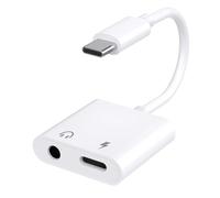 Ticenpe 2 en 1 Adaptador USB C a Jack 3.5 mm y Carga Rapida PD 60W DAC Chip, Adaptador Auriculares Tipo C Compatible con iPhone 16 15 Pro Samsung Galaxy S24 S23 S22 S21 Xiaomi 13 12 Pixel 5 4