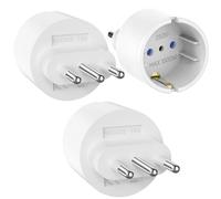 Ticenpe Adaptador Enchufe Italia 3 Piezas Adaptador Enchufe Europa/España a Italiano, Adaptadores de Viaje Italia Tipo C/E/F a Tipo L Plug para Chile, Maldivas, Uruguay, Siria