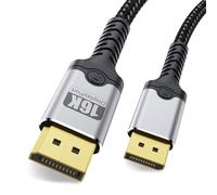 Ticenpe - Cable DisplayPort 2.1 2M/6.6ft [16K@60Hz, 10K@60Hz, 8K@120Hz, 4K@240Hz 165Hz 144Hz] cable DP soporta 80Gbps HDR DSC1.2a FreeSync G-Sync Display Port Cable para monitor Gaming, PC