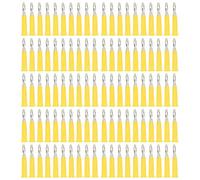 TICFOX 100 Piezas Conector Banana de Cuerno Latón Aleación de Zinc ABS Conector de Conectores Banana Soldados para Baterías de Camiones 4 mm (Amarilla)