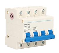 TICFOX 4P Disyuntor Miniatura 63A, Disyuntor de Montaje en Riel DIN, Mini disyuntor de 4 polos protector de corriente interruptor de circuito para uso residencial 400 V