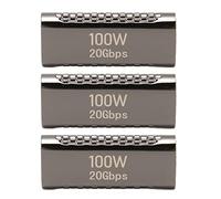 TICFOX Adaptador USB C Hembra a Hembra Transferencia de Datos de Alta Velocidad de 20 Gbps 100 W Carga Rápida 8K 60 Hz Paso de Video Acoplador de Aleación de Zinc para Computadora