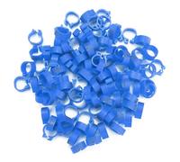 Ticfox Anillos para Palomas Bandas de Plástico para Las Piernas Bandas de Marcado Numeradas Reutilizables y Duraderas para Palomas con Letras y Pájaros Adultos 100 Piezas de 8 mm (Azul oscuro)