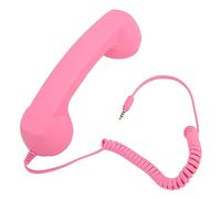Ticfox Auricular para teléfono Celular Teléfono con Cable de Estilo Retro con Enchufe de 3,5 mm Diseño a Prueba de radiación para teléfonos Inteligentes Computadoras Volumen Ajusta (Rosa)