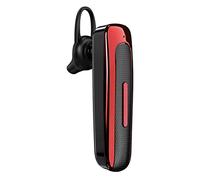 TICFOX Auriculares Bluetooth individuales, inalámbricos, manos libres, con cancelación de ruido, Bluetooth 5.0, IPX5, resistentes al agua, para conducción, negocios, oficina, deportes (rojo)