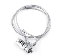 Ticfox Cable de seguridad antirrobo de acero de 120 cm, cable de acero para ordenador portátil con combinación numérica, cable de bloqueo de seguridad, compatible con cerradura de combinación