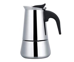 TICFOX Cafetera Espresso, Cafetera Moka de Acero Inoxidable, Cafetera Portátil de Acero Inoxidable para el Hogar, Compatible con Estufas de Gas y Alcohol (450 ml)