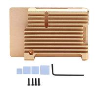 Ticfox Caja de protección para Raspberry Pi3 Modelo B Plus Disipación de Calor Caja de aleación de Aluminio Carcasa Dorada para 3 Proyectos de Bricolaje Dispositivo de