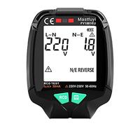 Ticfox Comprobador de enchufes - Comprobador de enchufes de pantalla completa, tierra cero voltaje de CA 30V-250V RCD Prueba de enchufe Polaridad Comprobación de fase(EU plug)