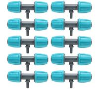 Ticfox Conector en T de púas de 16mm a 4/7, Material PE, accesorio en T reductor duradero para riego de jardín, invernadero ecológico urbano, 10 Uds.